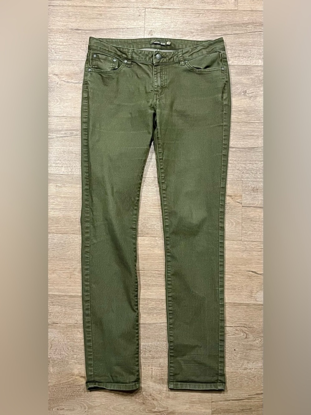 prAna Olive Green Skinny Low Rise Jeans Size 10